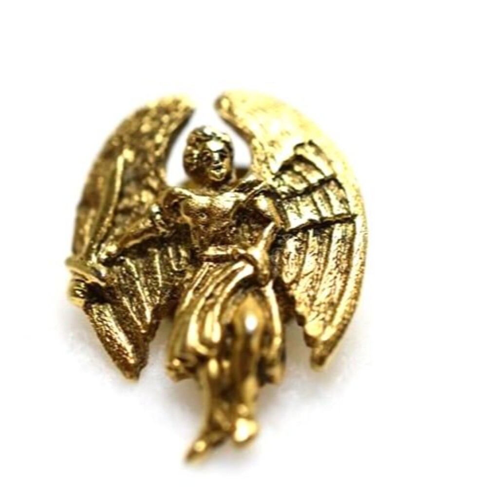 TBN Vintage Gold Tone Small Guardian Angel Tie Tac/Lapel Pin